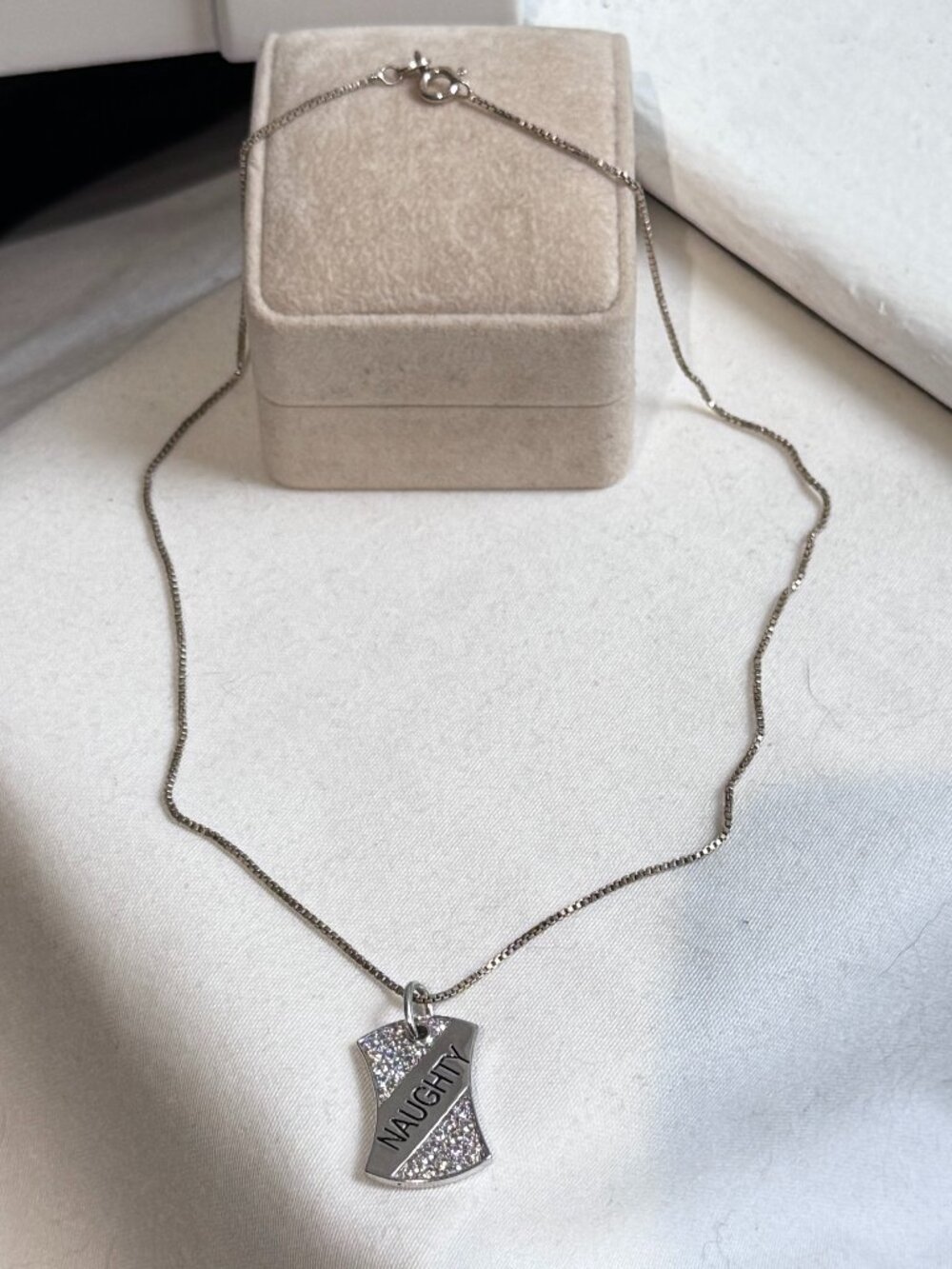 ✨🤍 .925 Sterling Silver "Naughty" Crystal Pendant Necklace – Playfully Luxe 🤍✨
